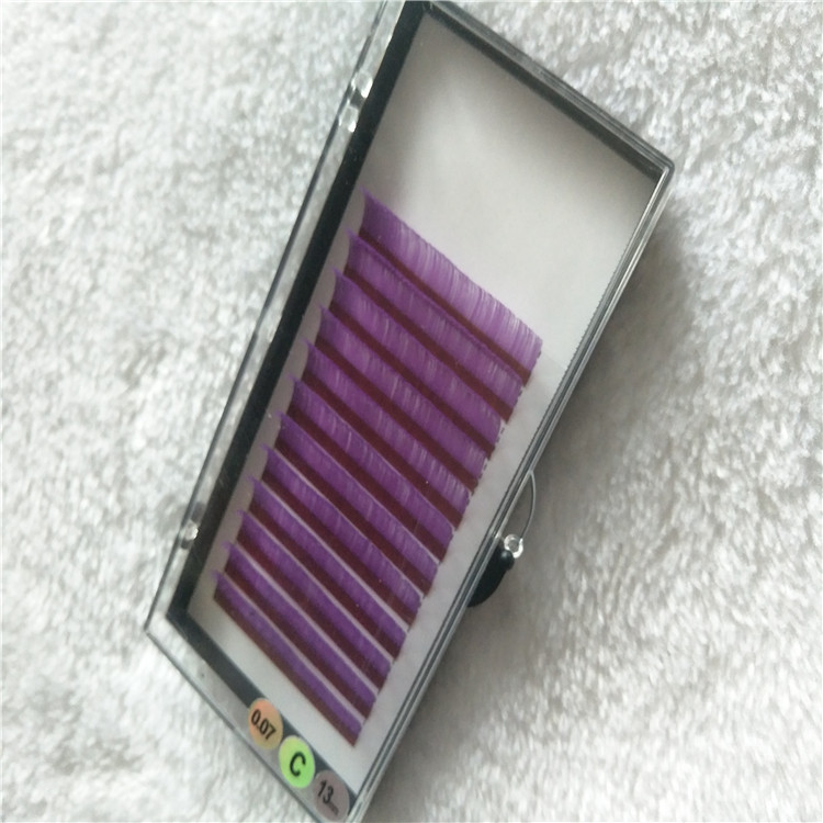 Lash Distributer Wholesale Colored Purple Flat Eyelashes with Best Quality.jpg
